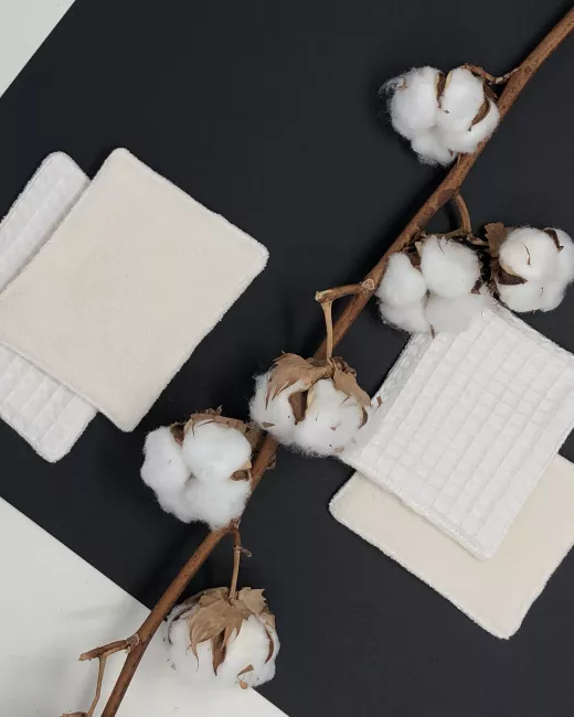 YUA Natural – Lingettes lavables x4 – Naturel YUA Natural – Lingettes lavables x4 – Naturel