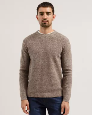 ARMEDANGELS – Pull MAAGO – Beige Melange-Dark Camel