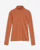 ARMEDANGELS – T-Shirt MALENAA STRIPES – Dark burnt-cedar wood