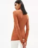 ARMEDANGELS – T-Shirt MALENAA STRIPES – Dark burnt-cedar wood