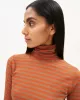 ARMEDANGELS – T-Shirt MALENAA STRIPES – Dark burnt-cedar wood
