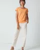 SKFK – T-Shirt ATALIA – Rayures corail et orange