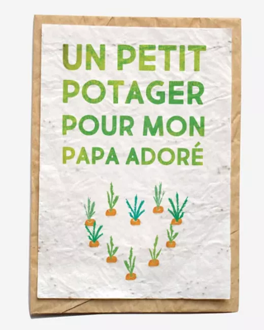Growing paper – Carte ensemencée – Un potager pour Papa