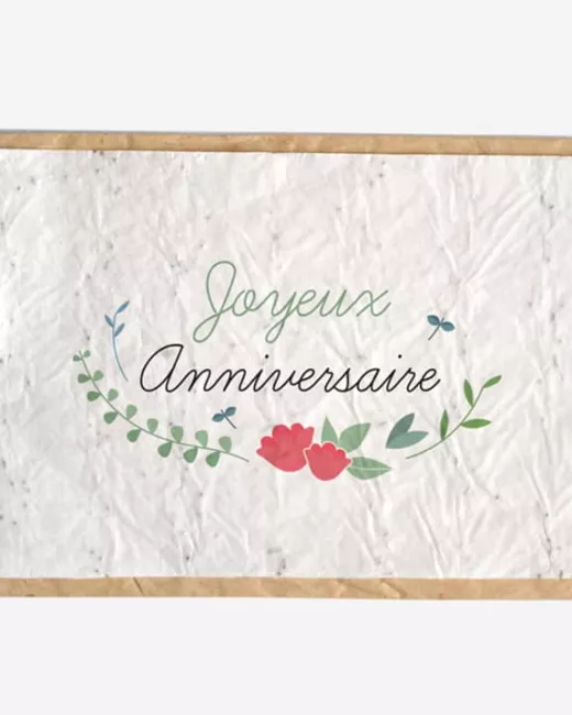 Growing paper – Carte ensemencée – Joyeux anniversaire champêtre