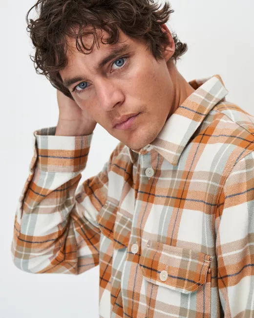 KUYICHI – Surchemise ANDREW Checked – White-Inca Desert