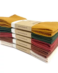 Set van 2 servetten van dubbel katoenen gaas