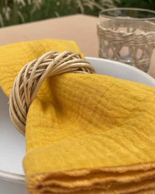 Lot de 2 serviettes de table en double gaze coton