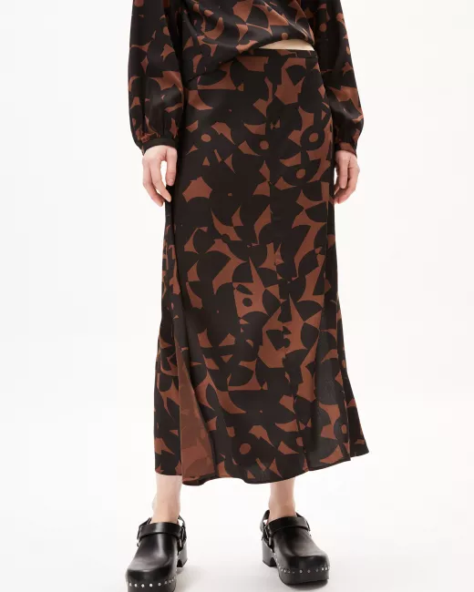 ARMEDANGELS - Jupe ARAACE ABSTRACT A - Deep brown