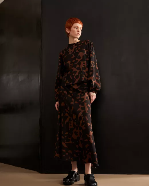 ARMEDANGELS - Jupe ARAACE ABSTRACT A - Deep brown ARMEDANGELS - Jupe ARAACE ABSTRACT A - Deep brown