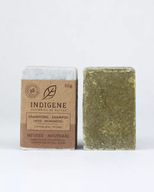 Indigène - Shampoing solide à l'ortie - cheveux gras - Neutre Indigène - Shampoing solide à l'ortie - cheveux gras - Neutre