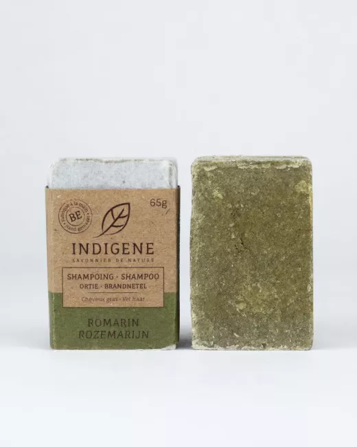 Indigène - Shampoing solide à l'ortie - cheveux gras - Romarin Indigène - Shampoing solide à l'ortie - cheveux gras - Romarin