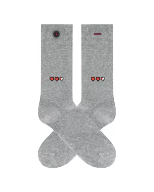 A-DAM - Chaussettes GREY HEARTS
