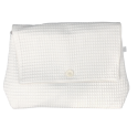 XXL Cosmetic bag - Natural honeycomb embossed fabric