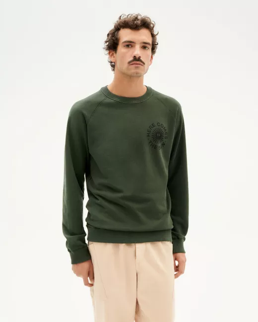 THINKING MU - Sweat HAPPY SUN - Dark green