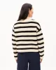 ARMEDANGELS - Pull MERINAA STRIPED - Oatmilk-black