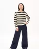 ARMEDANGELS - Pull MERINAA STRIPED - Oatmilk-black