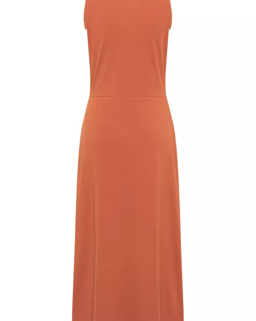 TRANQUILLO – Robe in wrap look – Terracotta