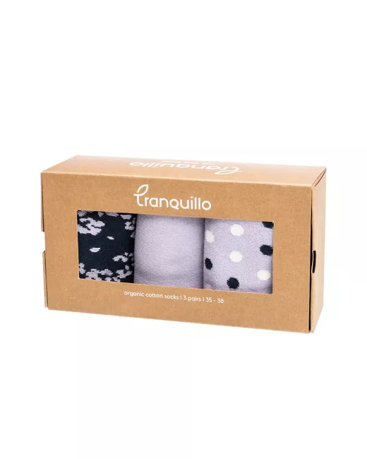 TRANQUILLO - Box 3 paires de Chaussettes - LILAC