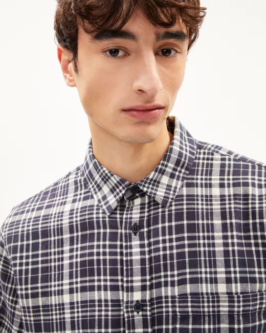 ARMEDANGELS - Chemise à carreaux AARSENIO - Night sky-oatmilk