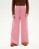 THINKING MU - Pantalon MAIA micro velours côtelé rose