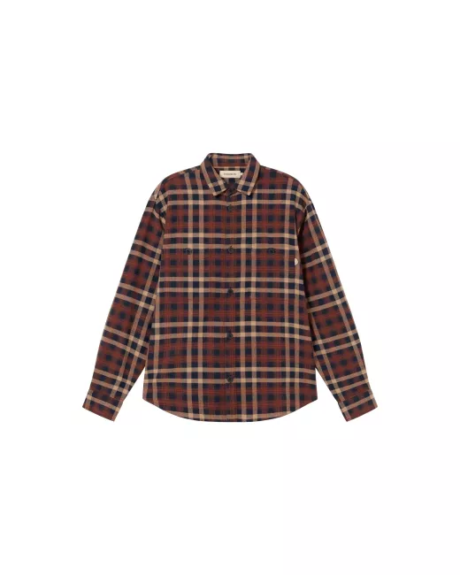 THINKING MU - Surchemise bleu marine à carreaux Bes THINKING MU - Surchemise bleu marine à carreaux Bes