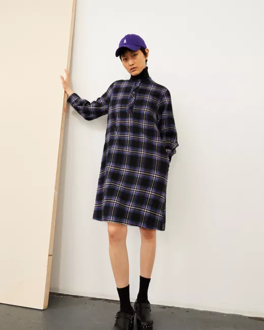 ARMEDANGELS - Robe CHARLINAA CHECK - Purple stone ARMEDANGELS - Robe CHARLINAA CHECK - Purple stone