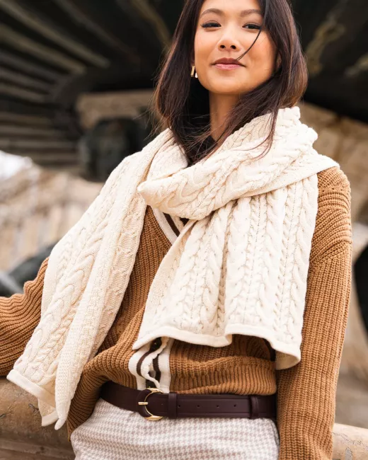 Organic Cotton Twisted Scarf Nébuleuse