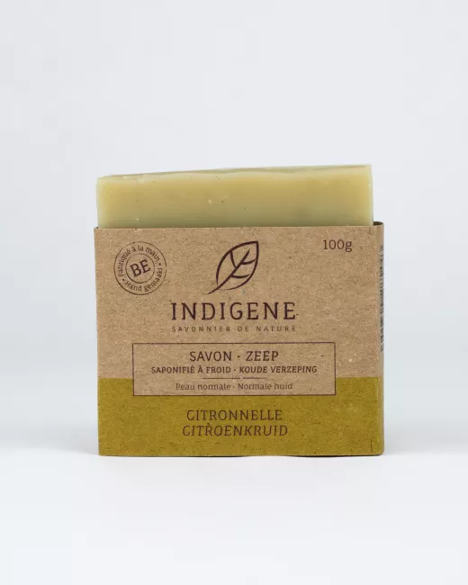 Indigène - Savon saponifié à froid à la citronnelle