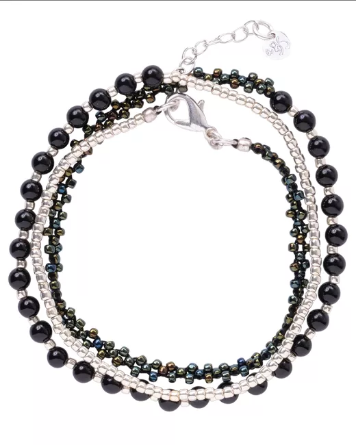 A Beautiful Story - Bracelet Beloved Onyx noir Silver 