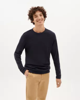 Thinking Mu - T-Shirt bleu à longues manches en chanvre SHIVA Thinking Mu - T-Shirt bleu à longues manches en chanvre SHIVA