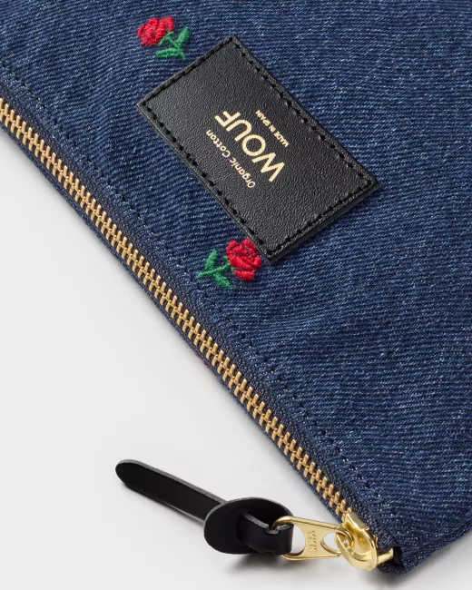 WOUF - Pochette en jeans brodé AMY
