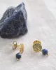 A Beautiful Story - Boucles d’oreilles Mini Coin dorées et Lapis Lazuli
