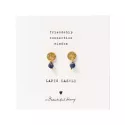 Boucles d’oreilles Mini Coin dorées et Lapis Lazuli