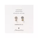Mini Coin Labradorite Silver Earrings