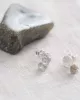 Mini Coin Labradoriet Goud Oorbellen