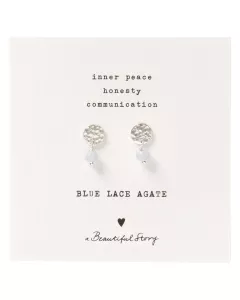 Boucles d’oreilles Mini Coin argentées et Labradorite