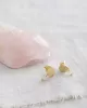A Beautiful Story - Boucles d’oreilles Mini Coin dorées et Quartz rose