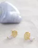 A Beautiful Story - Boucles d’oreilles Mini Coin dorées et Agate bleue