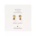 Mini Coin Smokey Quartz Gold Earrings