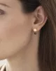 Boucles d’oreilles Mini Coin dorées et quartz fumé