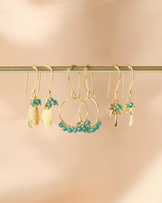 A Beautiful Story - Boucles d'oreilles Generous Aventurine Plaqué Or