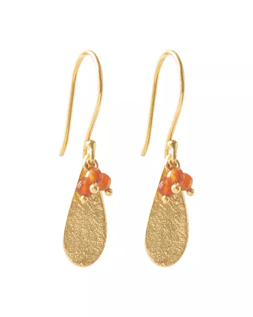 A Beautiful Story - Boucles d'oreilles Intention Cornaline Plaqué Or