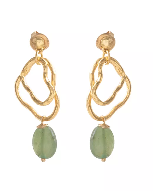 Intention Aventurine Gold Plated Earrings