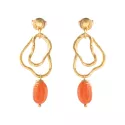 Fascinated Carnelian Gold Plated Earrings