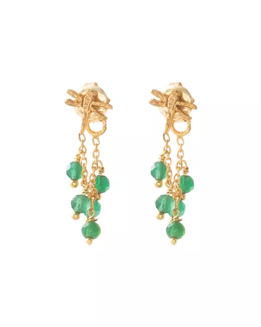Fascinated Aventurine Gold Plated Earrings