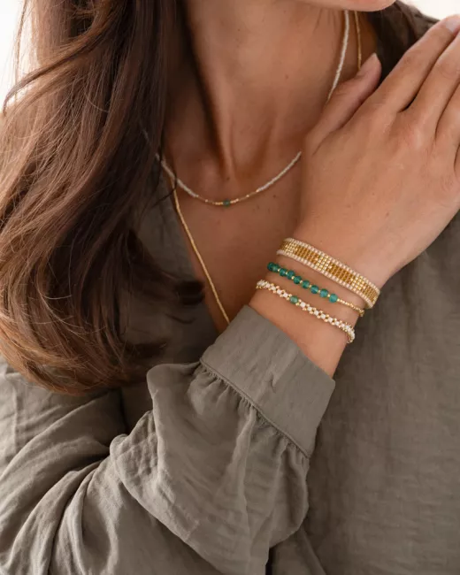 A Beautiful Story - Bracelet Seaside Aventurine Gold A Beautiful Story - Bracelet Seaside Aventurine Gold
