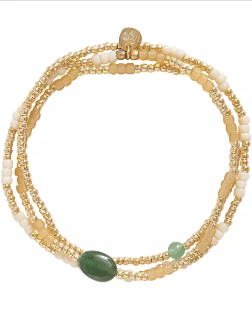 Splash Aventurine Gold Colored Bracelet