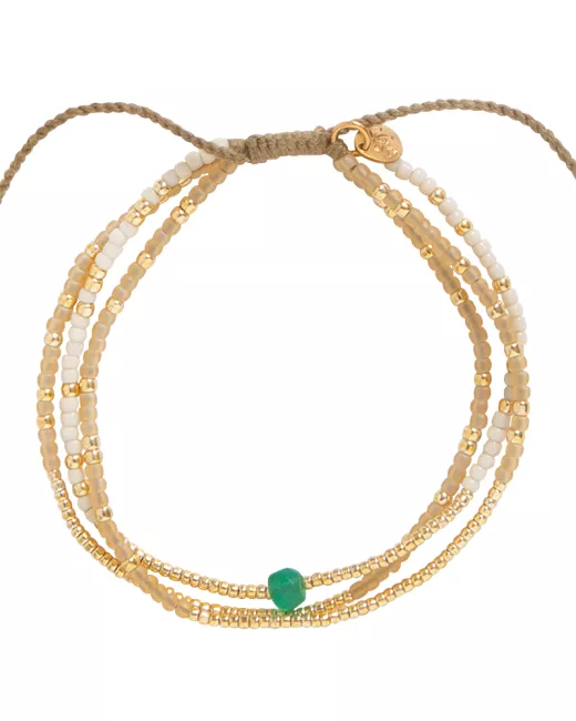 Seaside Aventurine Gold Colored Bracelet