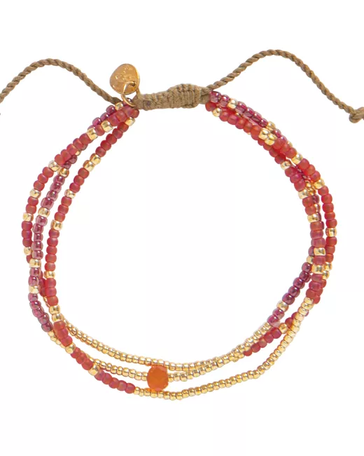 Seaside Carnelian Gold Colored Bracelet