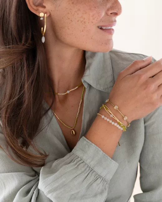 Seaside Maansteen Goudkleurige Armband